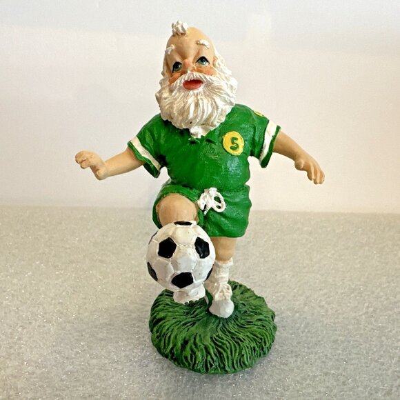 Roman, Inc. Soccer Santa Figurine Wearing Green Uniform USA #5 Rare Vintage 5" - Picture 2 of 7
